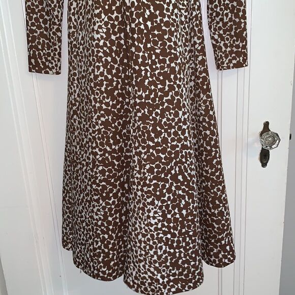 Vtg 70s Rona wrap front brown polyester dress - Picture 4 of 10